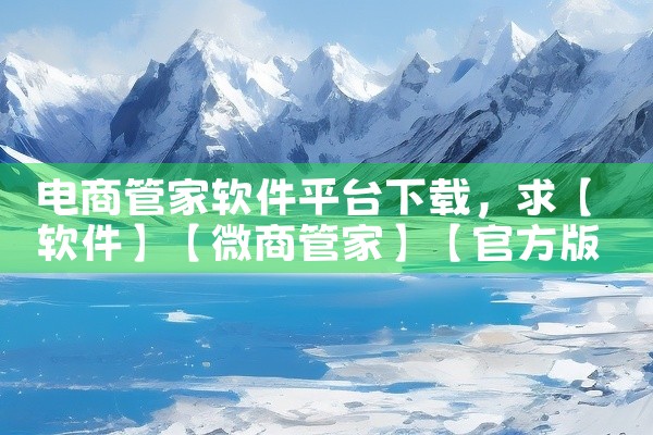 电商管家软件平台下载