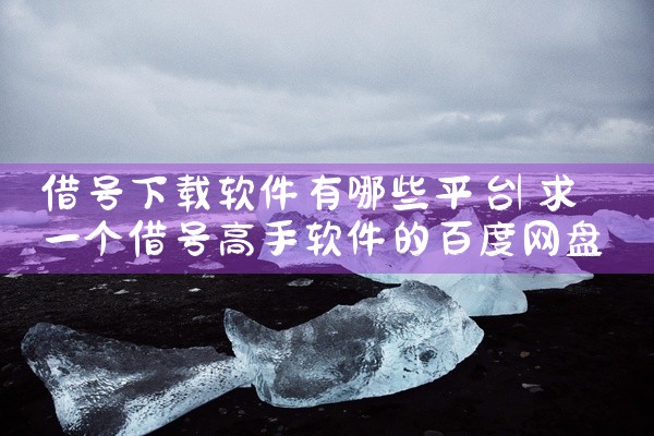 借号下载软件有哪些平台